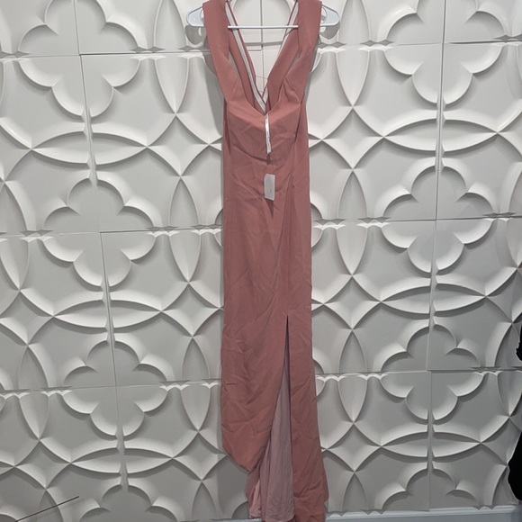 Dessy collective crepe off shoulder bridesmaid dress 10 jj - Picture 3 of 7